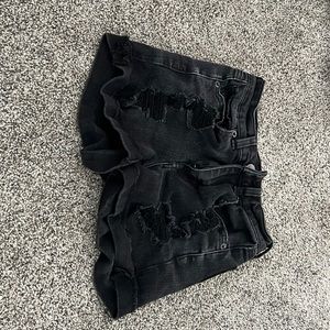 Black jean shorts